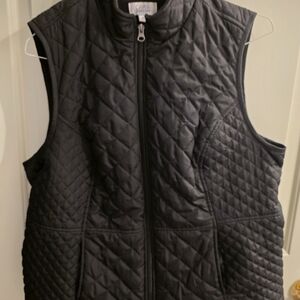 Croft & Barrow Women's Dark Gray Quilted Vest